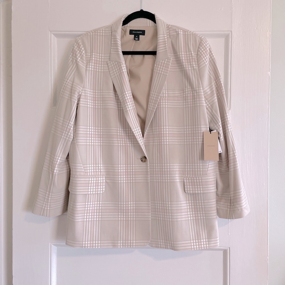 HALOGEN Plaid Single Button Blazer - Women’s Size 18 - New With Tags